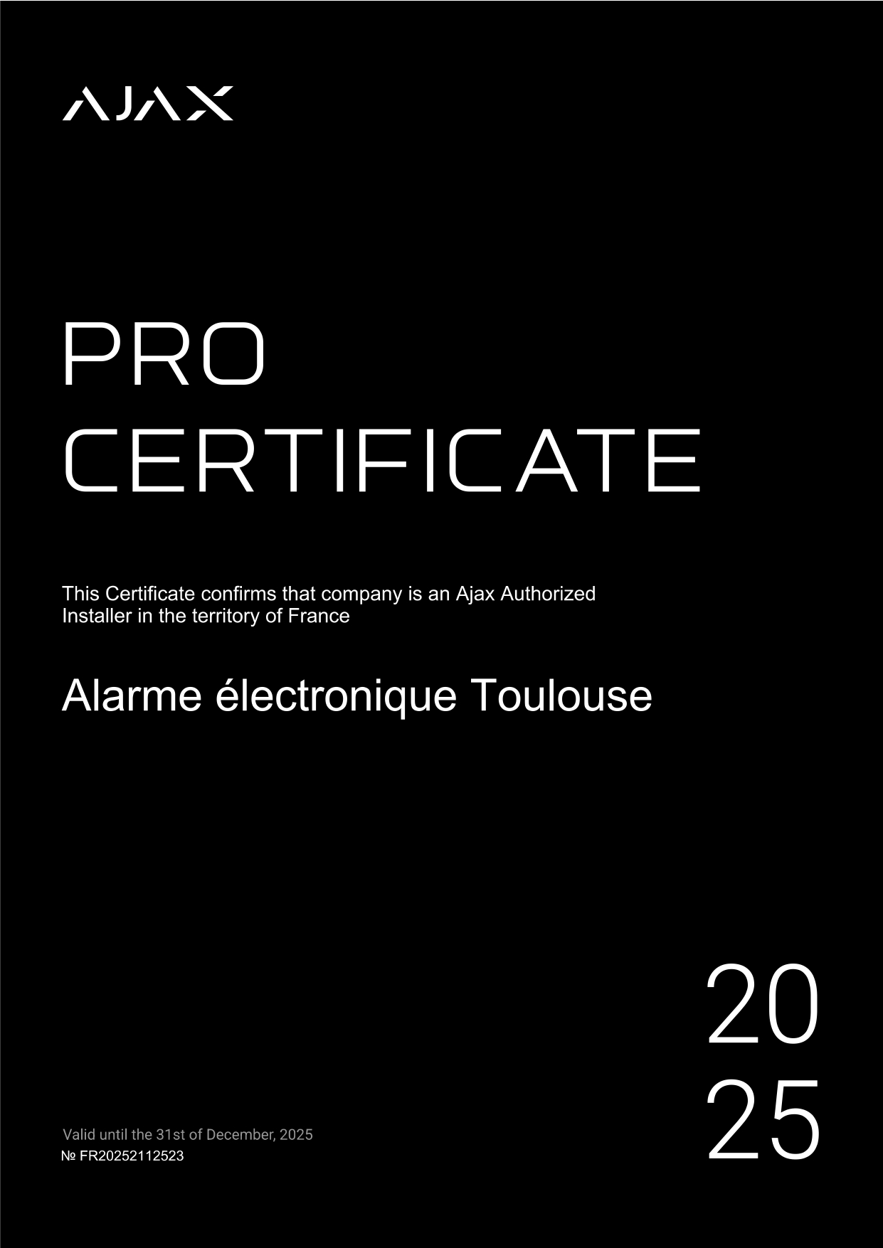CERTIFICATION AJAX