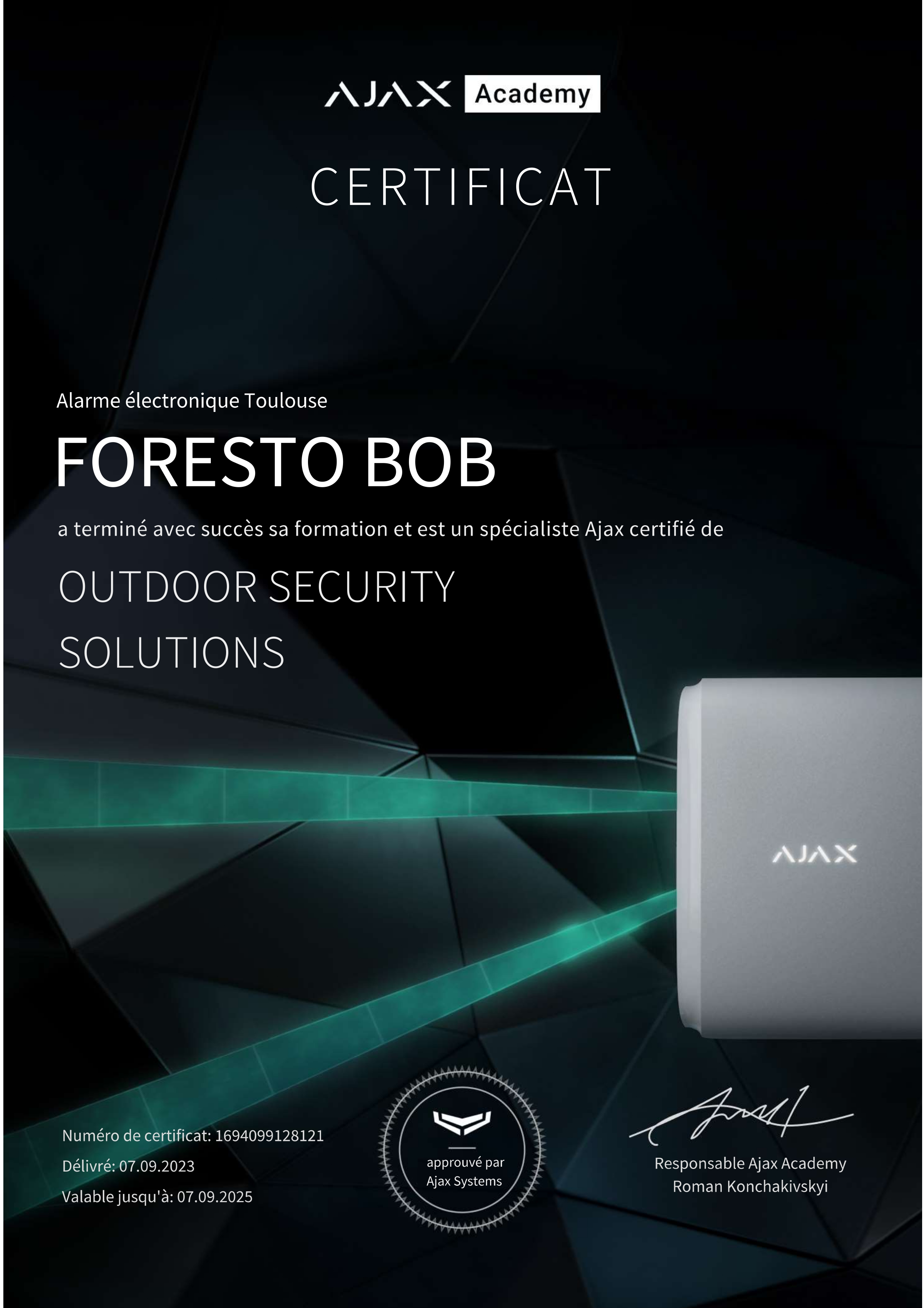 CERTIFICATION AJAX