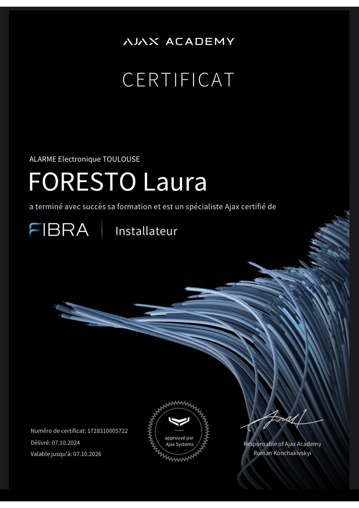 CERTIFICATION AJAX